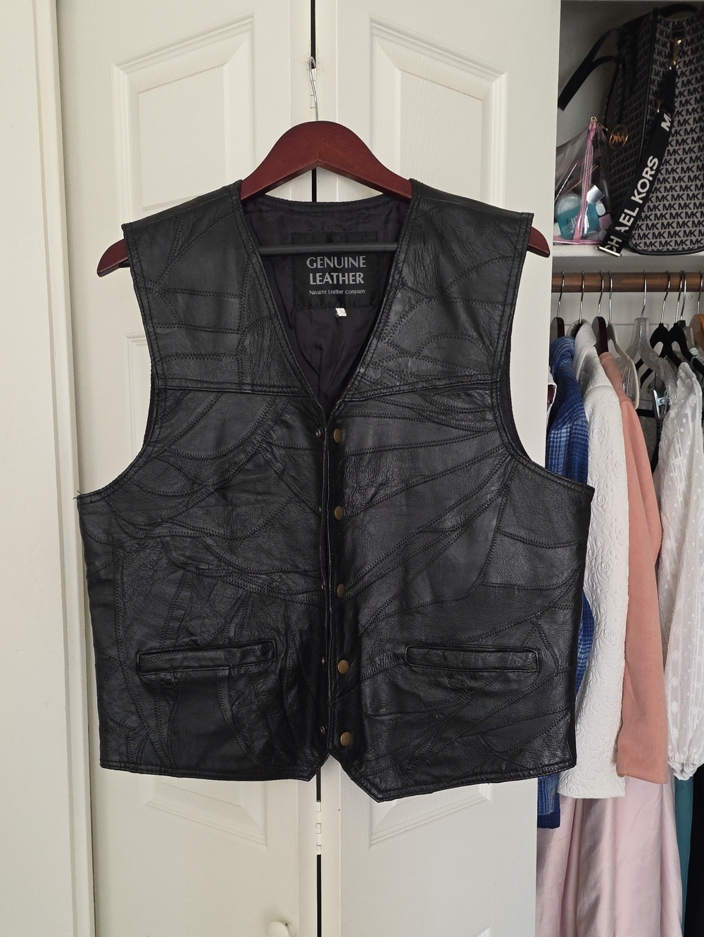 Black Men's Patchwork Vest